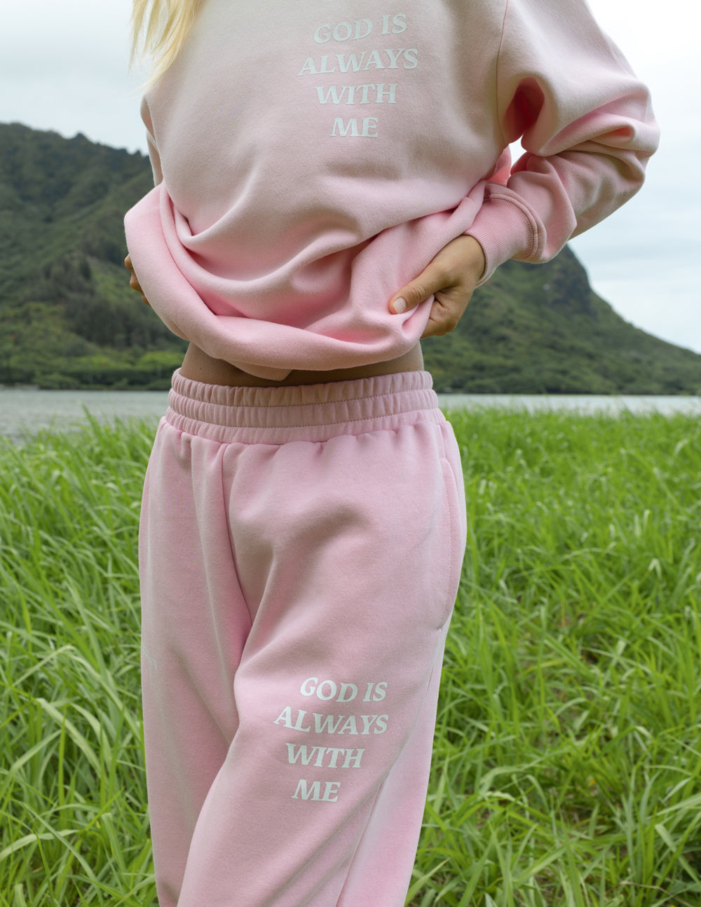 God Is Always With Me Pink Unisex Sweatpant | Elevated Faith