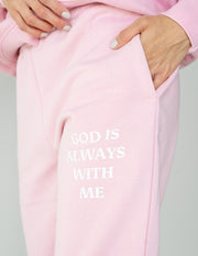 God Is Always With Me Pink Unisex Sweatpant Christian Apparel