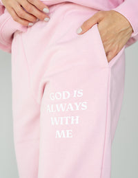 God Is Always With Me Pink Unisex Sweatpant Christian Apparel