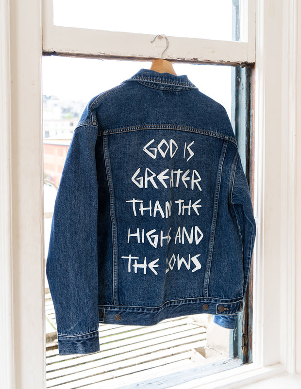 Elevated Faith Highs and Lows Denim Jacket Christian Jacket