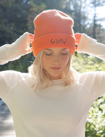 Highs and Lows Orange Christian Beanie