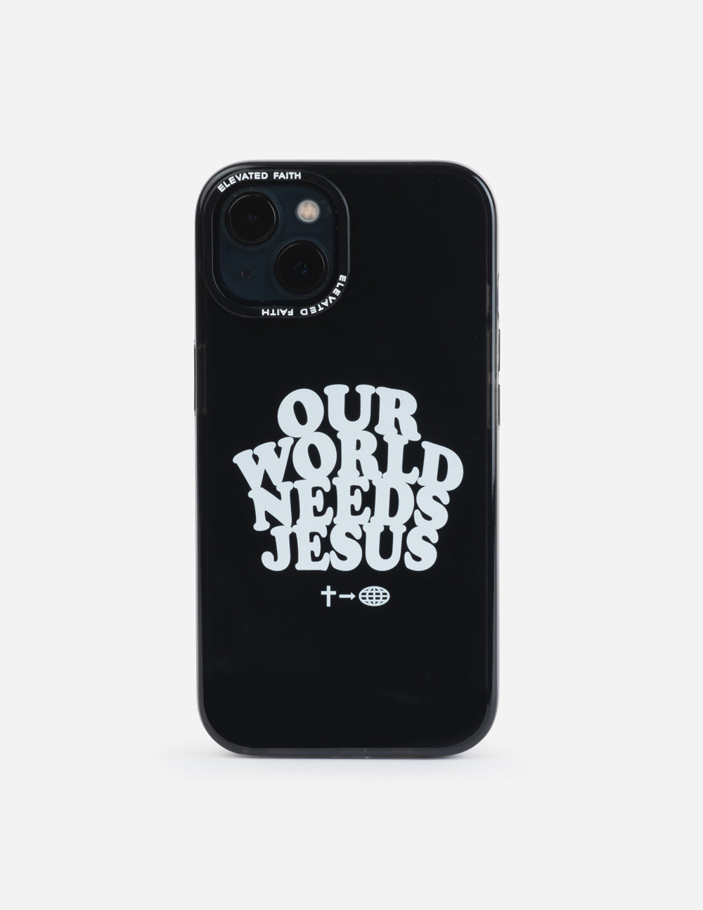 elevated faith phone cases Elevated Faith Our World Needs Jesus Phone Case iPhone 14 Plus
