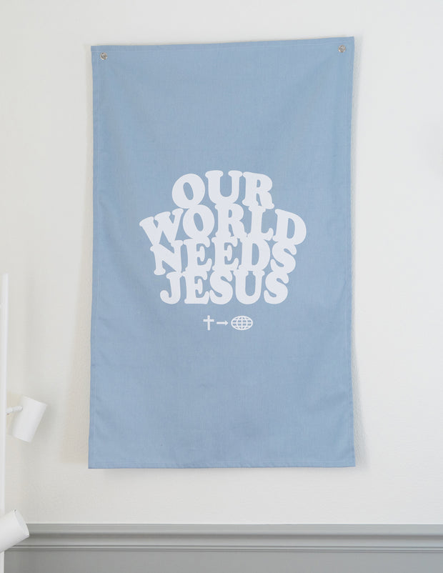 Our World Needs Jesus Tapestry Christian Home Decor