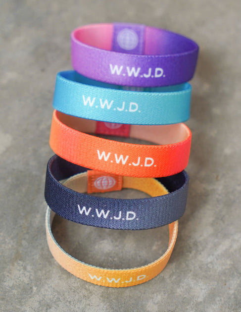 Bracciale in tessuto WWJD (What would Jesus do?) (*NUOVO Bracciale in tessuto WWJD (What would Jesus do?) (*NUOVO