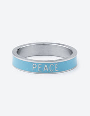 Elevated Faith Blue Enamel Peace Ring Christian Ring