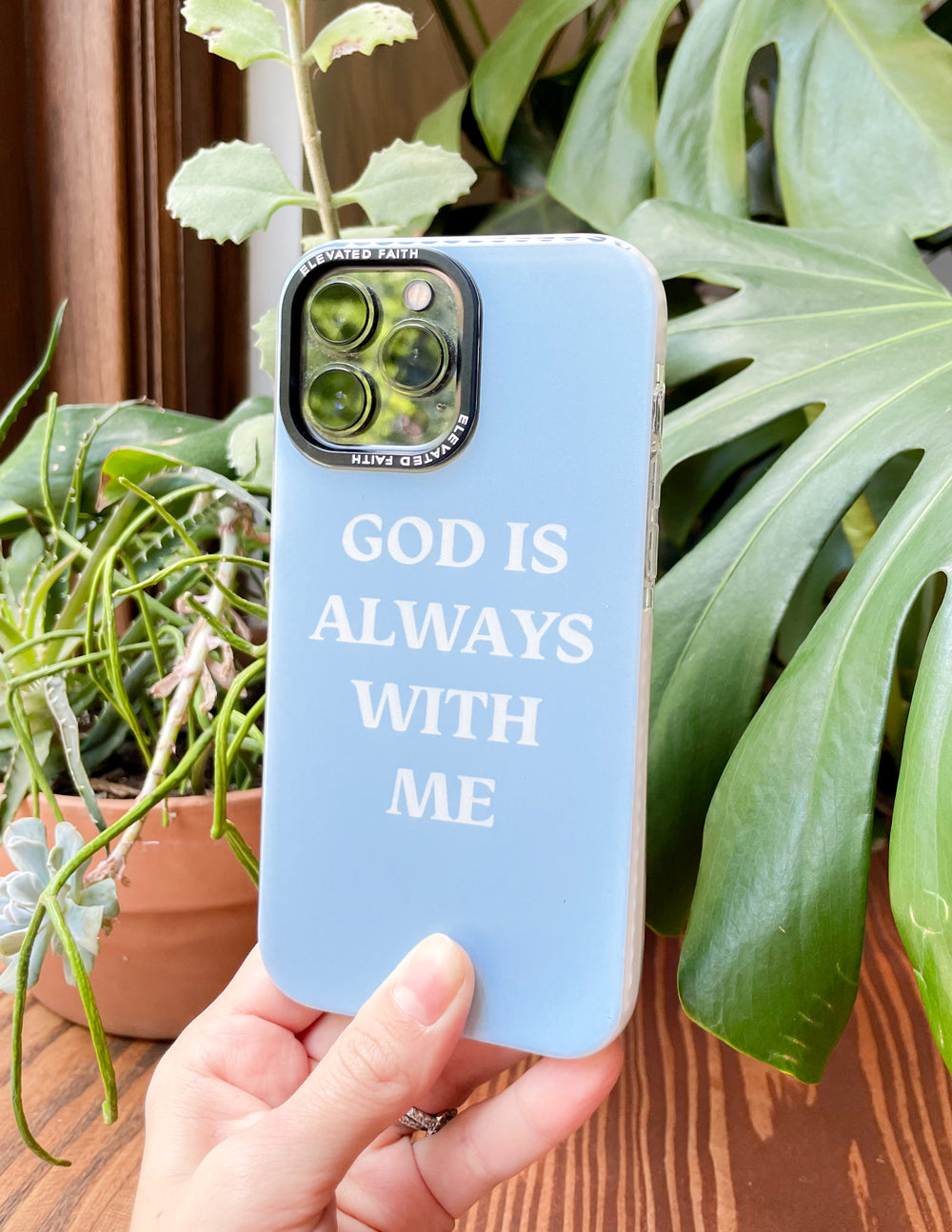 Elevated Faith Blue God is Always With Me Phone Case iPhone 11 Pro