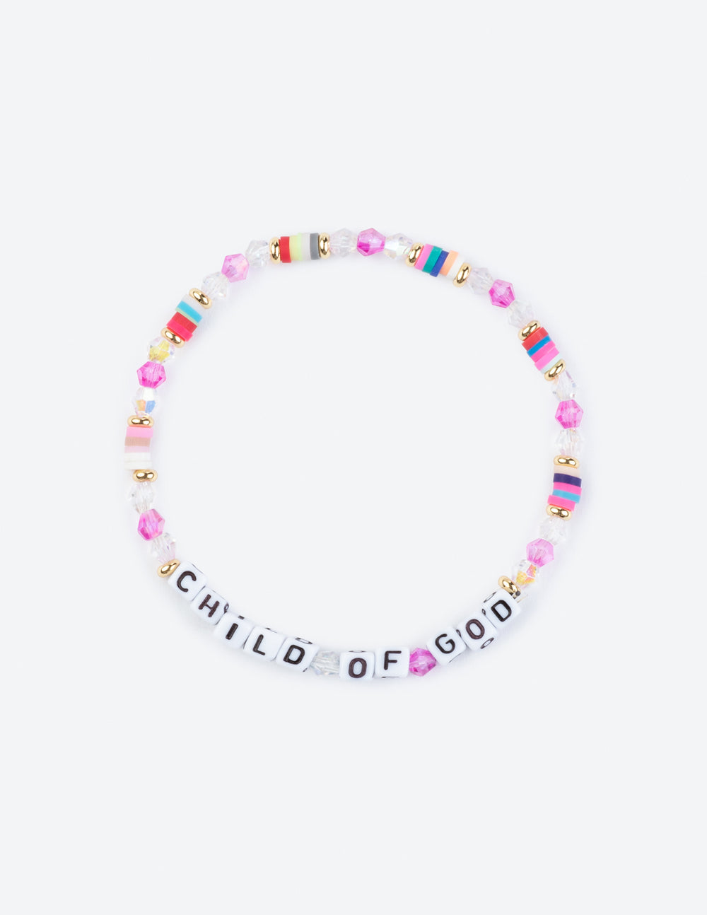Set of 3 Colorful Kids Letter Beaded Name Christian Bracelets