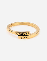 I Choose Joy - Glass Christian Charm for Jewelry Making and DIY 16mm / Gold / 12 Charms