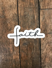 Cursive Faith Sticker
