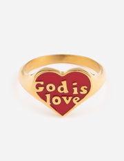 Elevated Faith Enamel God is Love Ring Christian Ring