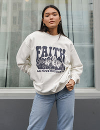 Elevated Faith Faith Can Move Mountains Unisex Crewneck Christian Crewneck