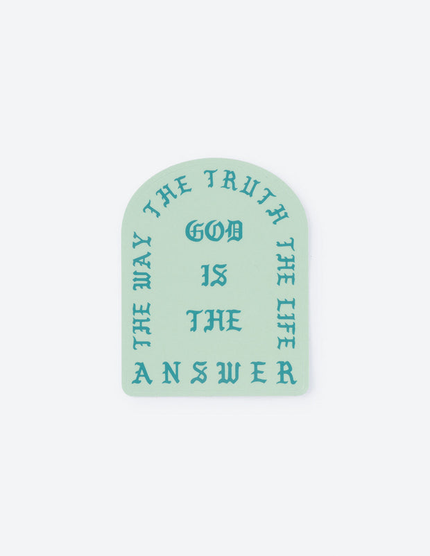 Elevated Faith God Is The Answer Sticker Christian Sticker
