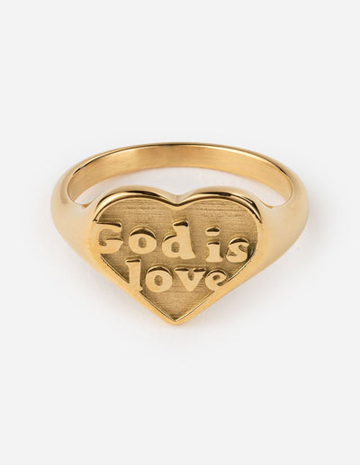 Elevated Faith Gold God is Love Ring Christian Ring