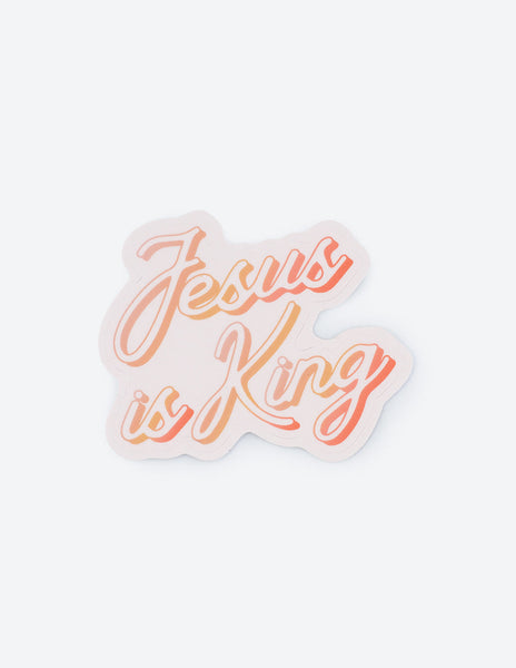 Jesus is King Sticker, Christian Weatherproof Sticker, Cute