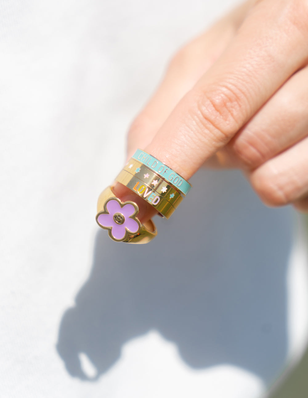 lavender flower ring Elevated Faith Lavender Smiley Flower Ring 5