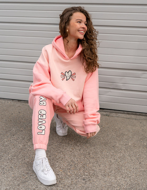 Elevated Faith Loved By God Pink Unisex Hoodie Christian Hoodie