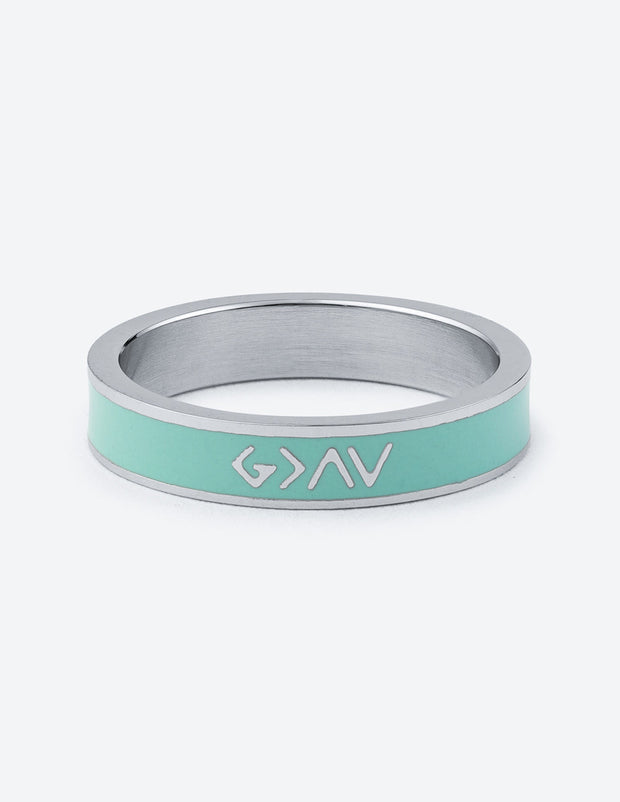 Elevated Faith Mint Enamel Highs and Lows Ring Christian Ring