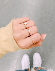 Elevated Faith Pearl Ring Christian Ring
