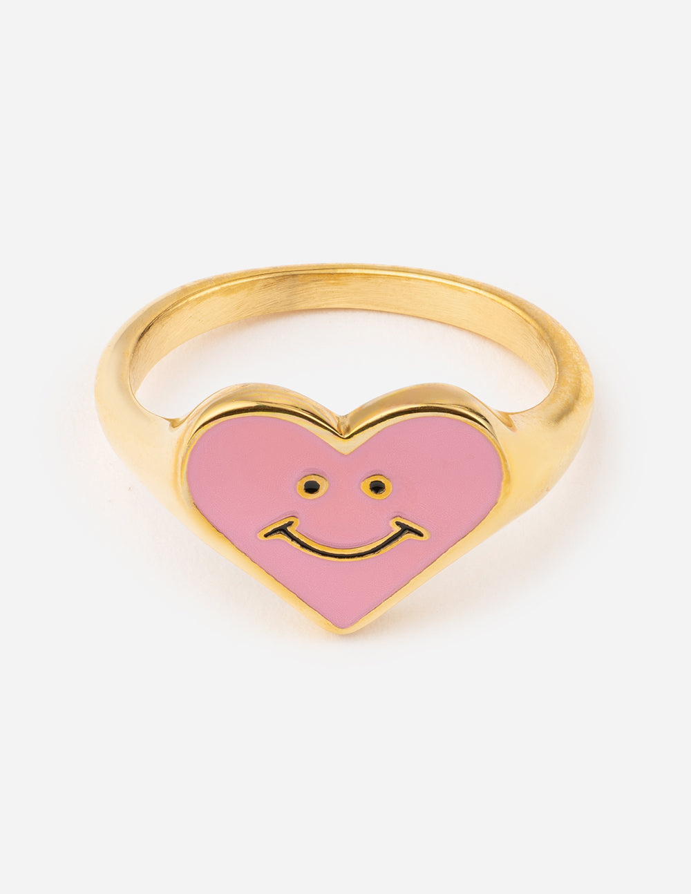 Pink Enamel Smiley Heart Ring Christian Rings Elevated Faith