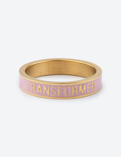 Elevated Faith Pink Enamel Transformed Ring Christian Ring