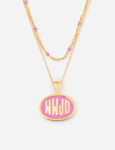 Elevated Faith Pink WWJD Necklace Set Christian Necklace