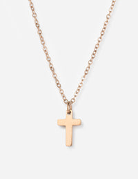 Elevated Faith Rose Gold Cross Necklace Christian Necklace