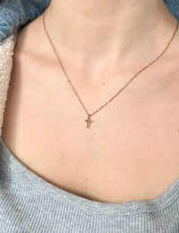 Elevated Faith Rose Gold Cross Necklace Christian Necklace