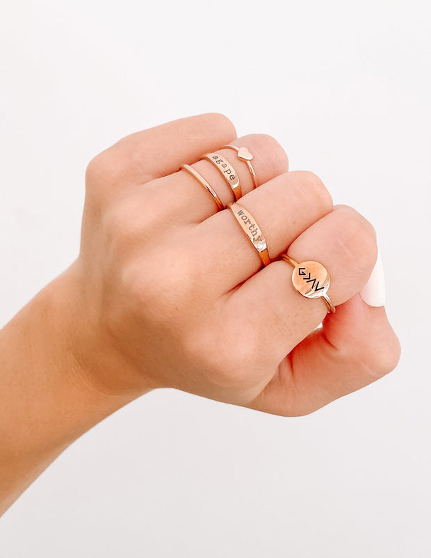Elevated Faith Rose Gold Stacker Ring Christian Ring