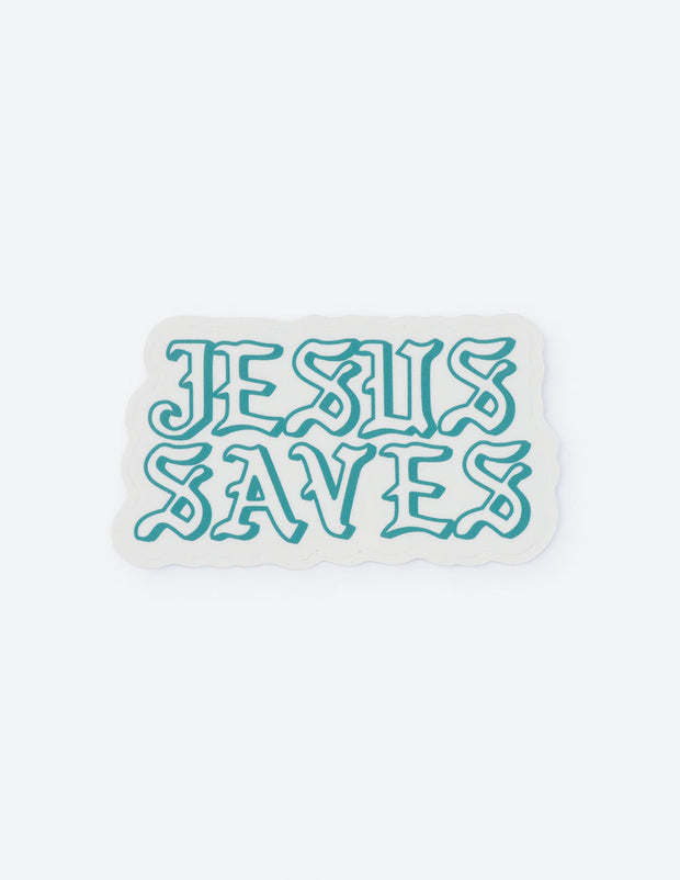Elevated Faith Teal Jesus Saves Sticker Christian Sticker
