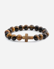 Elevated Faith Tiger Eye Cross Christian Stone Bracelet