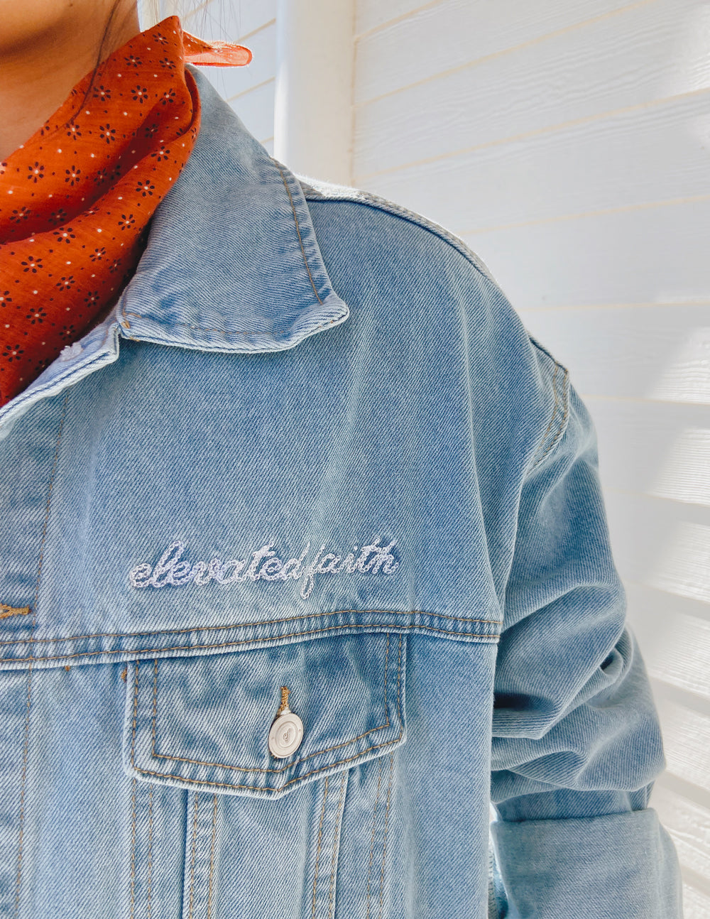 What a Friend In Jesus Denim Jacket | Trucker Jacket | Elevated Faith